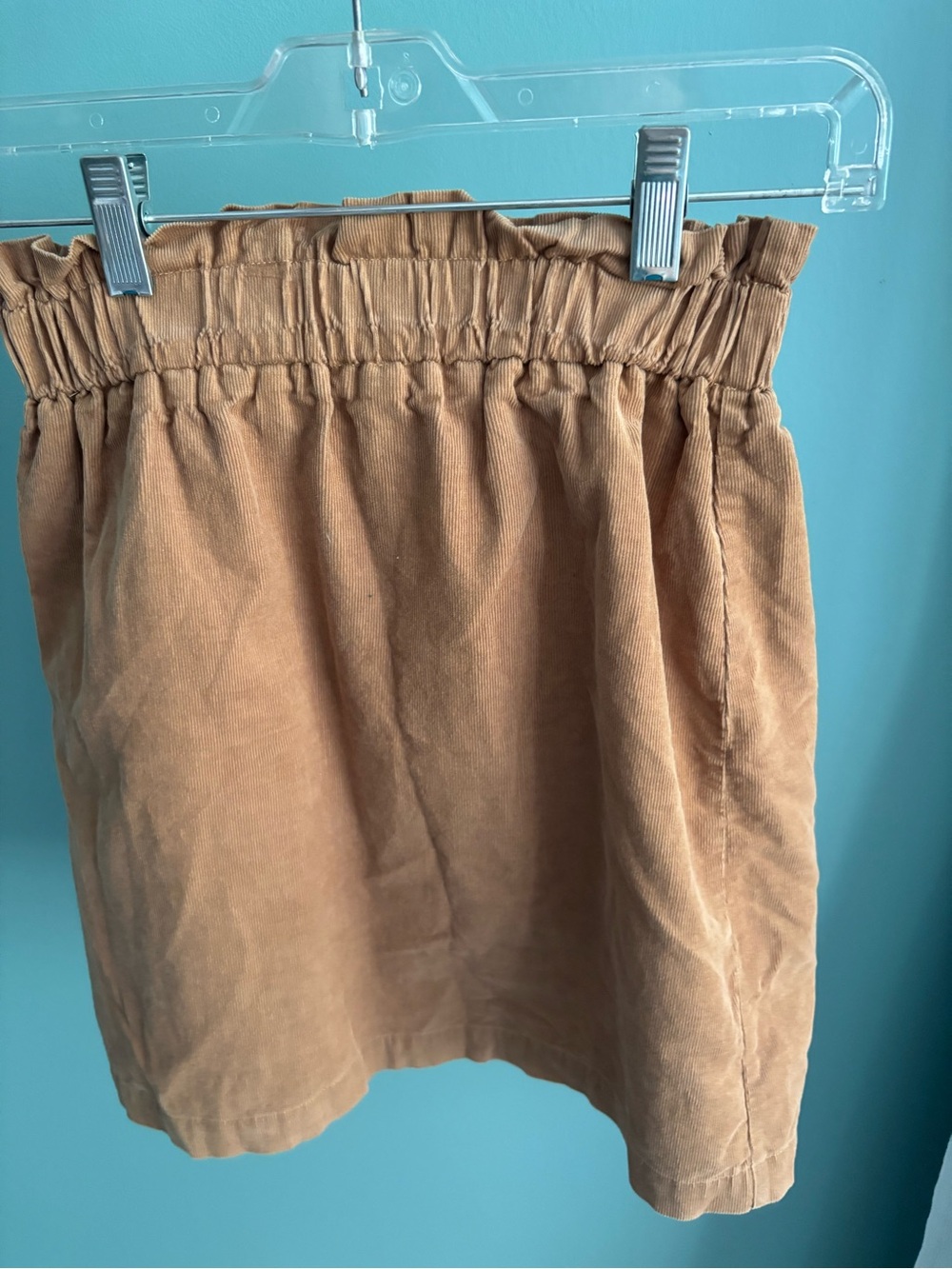 High-Waist Tan Corduroy Women’s Shorts